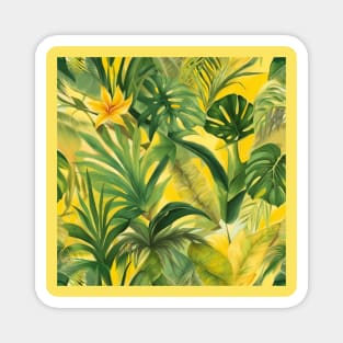 Vintage Vibe Beautiful Tropical Big Leaf Pattern Magnet