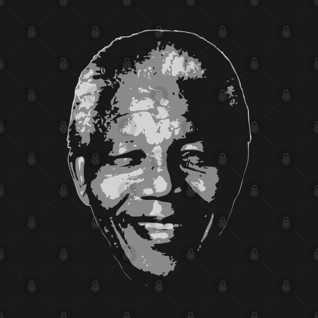 Nelson Mandela Black and White by Nerd_art