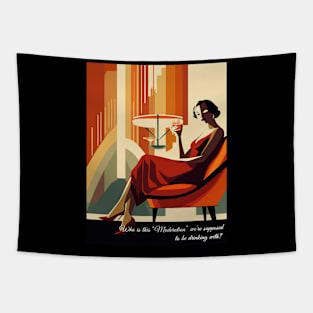 Vintage Art Deco Cocktail Woman Tapestry