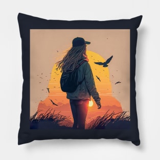 Alone Girl Pillow