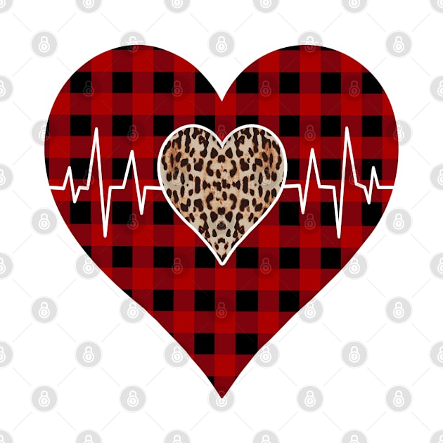 Striped Plaid Printed Heart Valentine's Day by Nicolas5red1