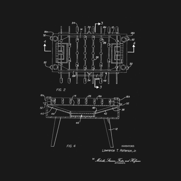 Soccer Table Vintage Patent Drawing Funny Novelty by TheYoungDesigns