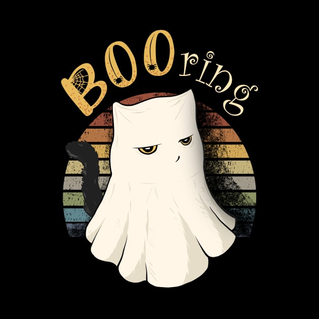 Funny & Cute Black BOOring Ghost Cat by TuuliTuule