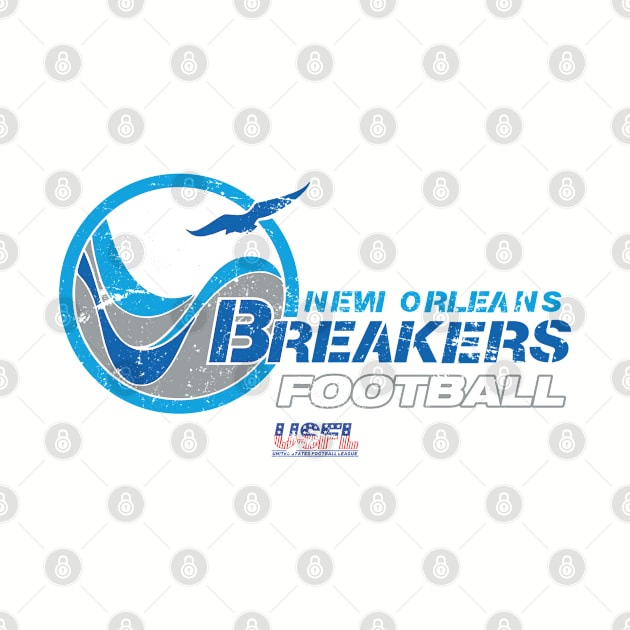 Distressed New Orleans Breakers Football by Tee Arcade