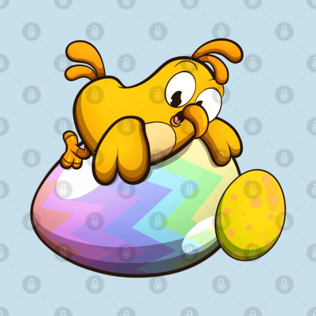 Cute Little Easter Chick With Easter Eggs by TheMaskedTooner