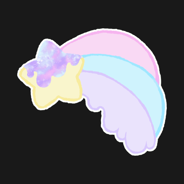 Kawaii Pastel Melty Rainbow Shooting Star by BonBonBunny