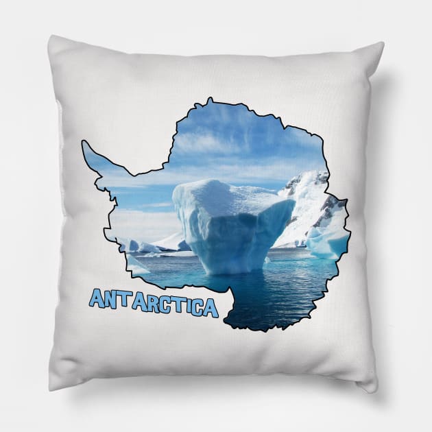 Antarctica Coastline Pillow by gorff