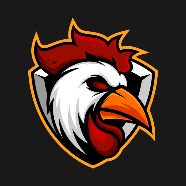 Rooster chicken mascot esport logo design by Wawadzgnstuff
