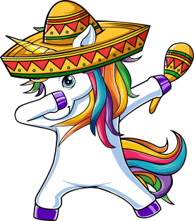 Dabbing Unicorn Rainbow Dab Dance Sombrero Magnet