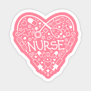 Nurse Heart 1 (white print) Magnet