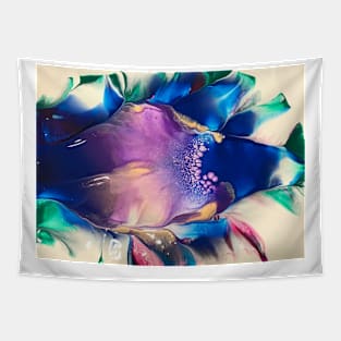 Purple blue Dip Floral Tapestry