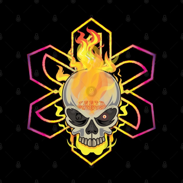 Teethgrinder Flaming Skull by Persius Vagg