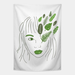 leaf girl Tapestry