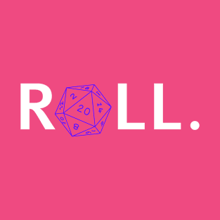 Roll. RPG Shirt white and purple T-Shirt