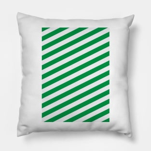 Celtic Green and White Angled Hoops Pillow