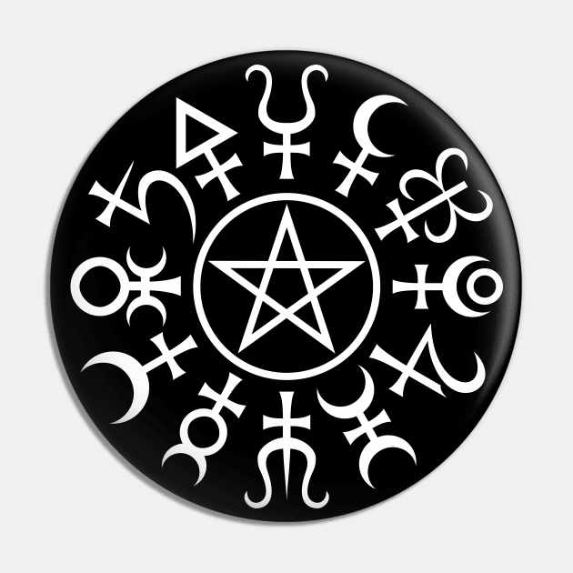 Alchemy Pentagram Pin by RavenWake