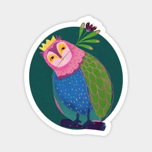 Cute Whimsical Owl Art Magnet