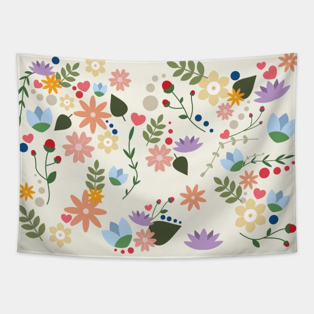 Colorful flowers Tapestry by OgyDesign