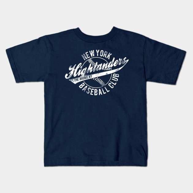 New York Yankees Youth Distressed Logo T-Shirt - Navy Blue