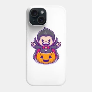 Cute Dracula In Pumpkin Phone Case