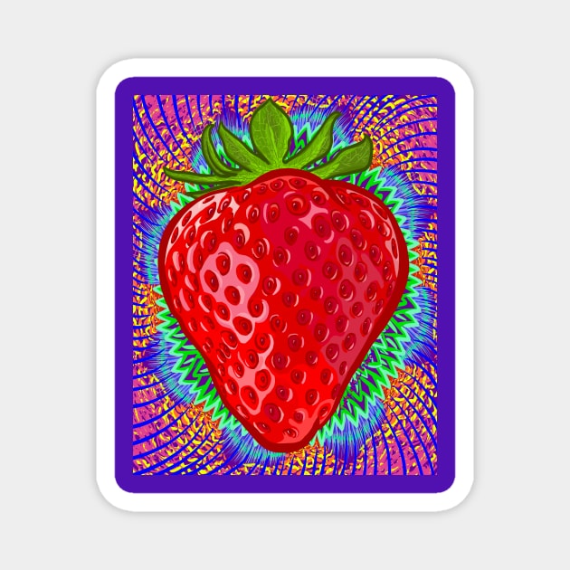 Psychedelic Strawberry Magnet by doubletony