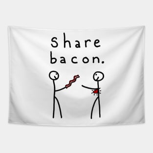 Stick Figures Share BACON Tapestry