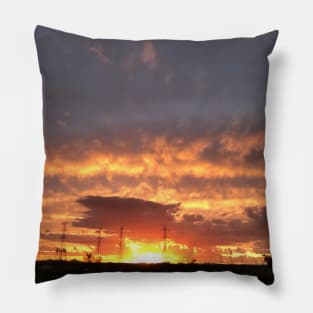 Golden monsoon sunset Pillow