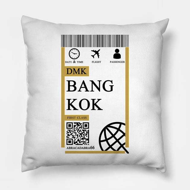 Bangkok flight ticket boarding pass simple Pillow by 