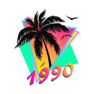 1990 Cool Tropical Sunset T-Shirt