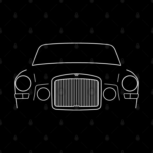 Vanden Plas Princess classic 1960s British saloon car white outline graphic by soitwouldseem