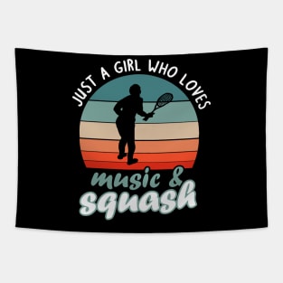 Squash Hall Squash Racket Court Music Women Tapestry