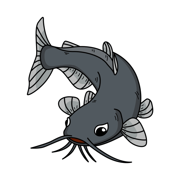 Cute catfish cartoon illustration by Cartoons of fun