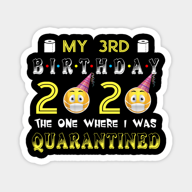 my 3rd Birthday 2020 The One Where I Was Quarantined Funny Toilet Paper Magnet by Jane Sky