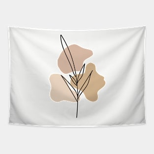 Modern  Abstract Shapes  leaf  Warm Tones  Design Tapestry