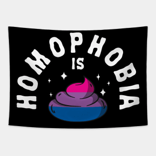 Homophobia Is Poop LGBT Funny Bi Pride Tapestry