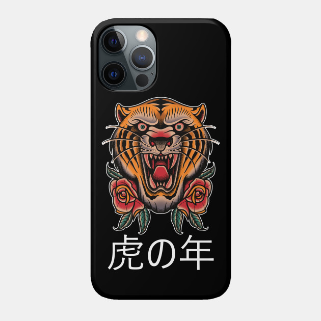 Year Of The Tiger - Chinese Zodiac - Tattoo Style - Year Of The Tiger - Phone Case