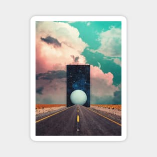 Road To A New World - Space Aesthetic, Retro Futurism, Sci Fi Magnet