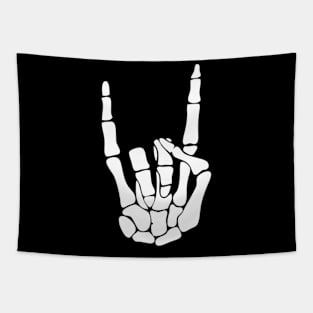 Metal Skeleton Rock Fist Tapestry