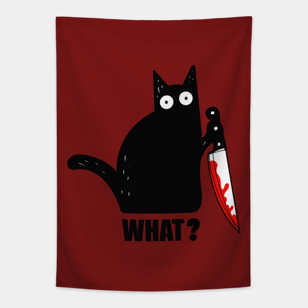 Spooky Lockdown Cat Tapestry by MotorManiac