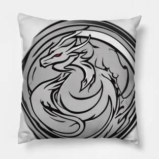 Dragon Grey Shadow Silhouette Anime Style Collection No. 453 Pillow