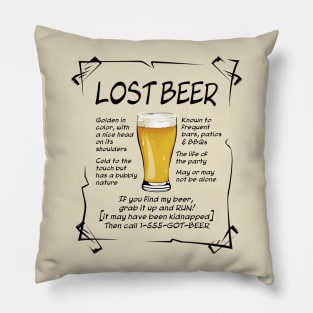 Lost Beer - on light Pillow