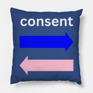 Consent blue and pink Pillow
