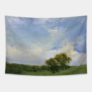 Cobalt Skies Oil Painting Tapestry