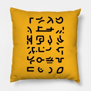 Alien Glyph pattern Pillow