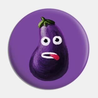 Funny eggplant character Pin