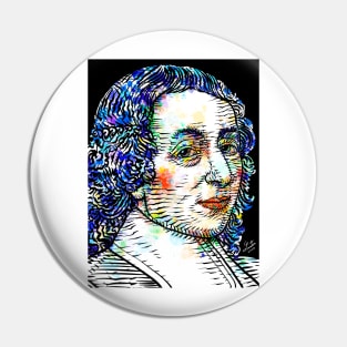 BLAISE PASCAL watercolor and ink portrait Pin