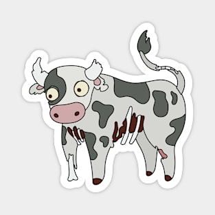 Zombie Cow Cartoon // Funny Halloween Zombie Magnet