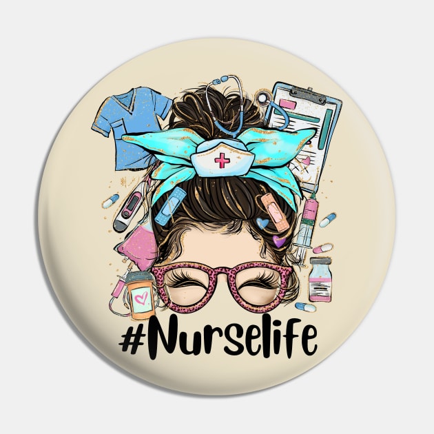 Nurse Life Messy Bun Hair Pin by LimeGreen