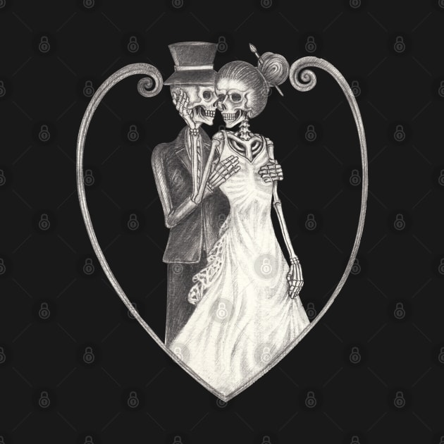 Couple love wedding skull. by Jiewsurreal