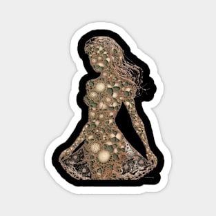 Various Circular and Floral Designs Creating the Illusion of a Three Dimensional Dress and Hairstyle Magnet